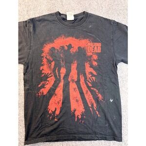 The Walking Dead AMC Shirt Mens M Black Cotton Graphic Tee Horror Stained Faded